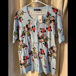 NWT NEW YORK & COMPANY SHORT SLEEVE SWEATER WITH BUTTONS